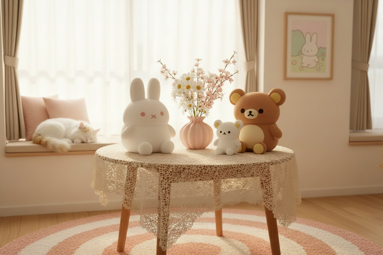 Cozy room with cat on windowsill